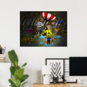 Regen en winderige herfstdag poster (Thuiskantoor)