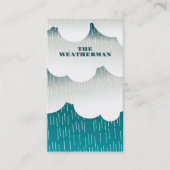 Regen en wolken ontwerp, meteoroloog visitekaartje (Voorkant)