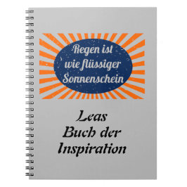 Regen flüssiger Sonnenschein mit Namen Notitieboek