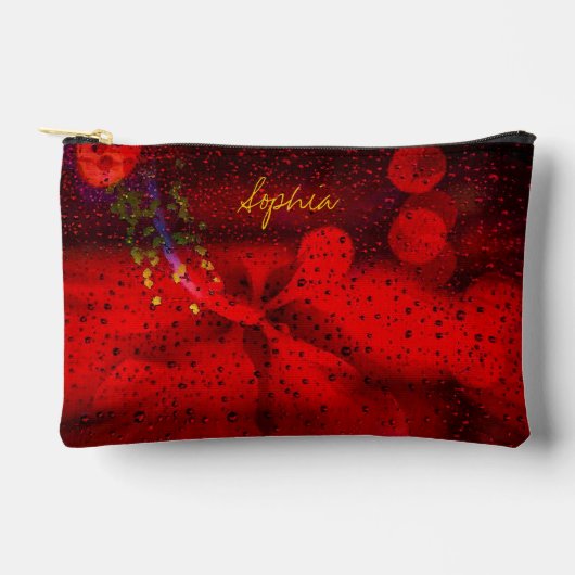 Regen gestippeld rode print gesneden naaizak etui (Voorkant)