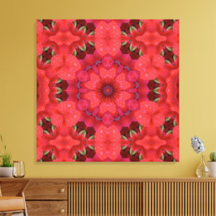Regen Gezoende Scharlaken Kaleidoscoop Canvas Afdruk