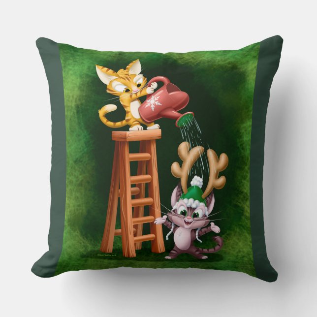 REGEN HERTEN KATTEN door Jeff Willis Art Kussen (Voorkant)