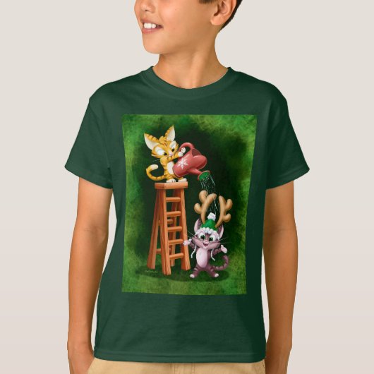 REGEN HERTEN KATTEN door Jeff Willis Art T-shirt (Voorkant)