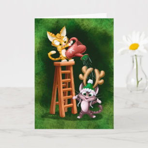 REGEN HERTEN KATTEN (mat) door Jeff Willis Art Kaart
