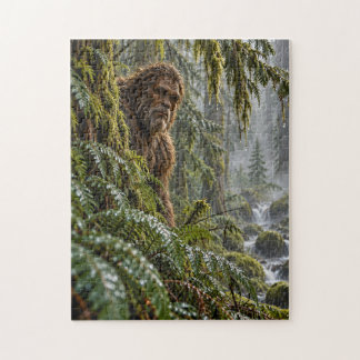 Regen in de altijdgroene Bigfoot-puzzel Legpuzzel