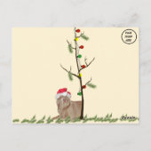 Regen in de Weimaraner's Kerstmis Briefkaart (Achterkant)