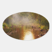 Regen in het bos ovale sticker (Voorkant)