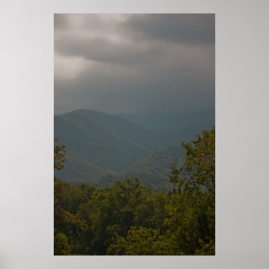 "Regen in het Poster van de Smoky Mountains" (Voorkant)