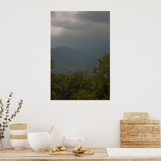 "Regen in het Poster van de Smoky Mountains" (Keuken)