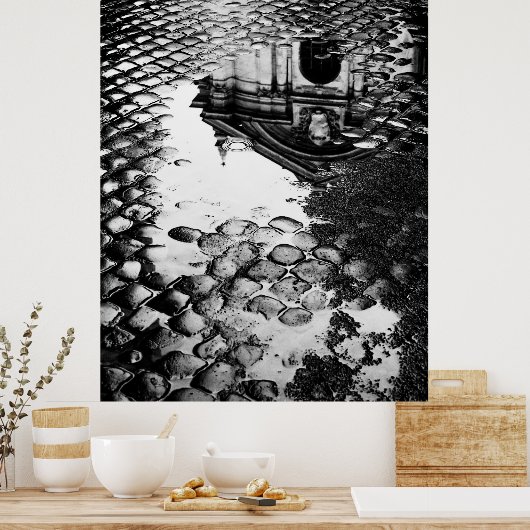 Regen in het Poster van Rome (Keuken)