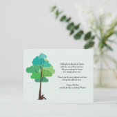 Regen in mijn hart Rouw Briefkaart Dank u (Staand voorkant)