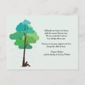 Regen in mijn hart Rouw Briefkaart Dank u (Voorkant)