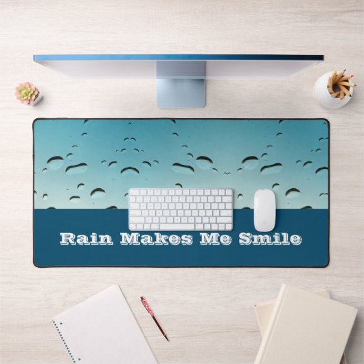 Regen laat me glimlachen regendruppels foto regena bureaumat (Kantoor 1)
