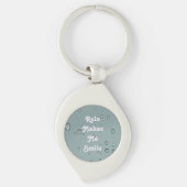 Regen maakt me tot zeemlekken Rain Droplet Photo R Sleutelhanger (Voorkant)