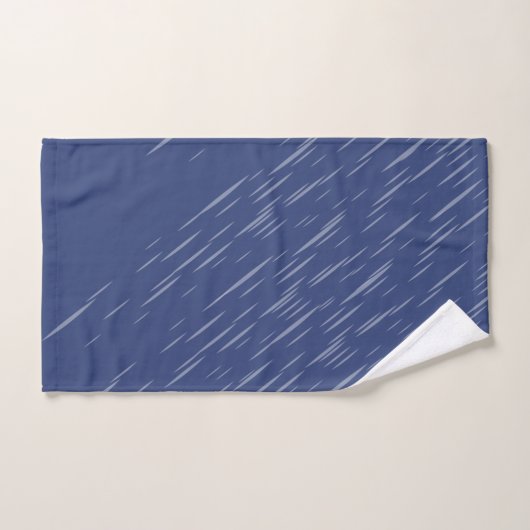 Regen Marineblauw, Strepenpatroon Bad Handdoek (Handdoek)