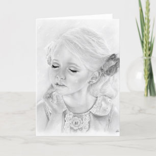 Regen meisje in wenskaart kaart