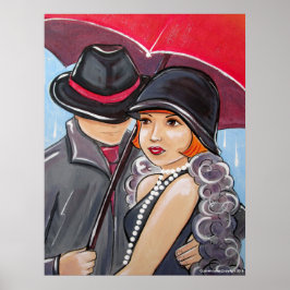 Regen niet op mijn parade - Flapper uit 1920 Poster