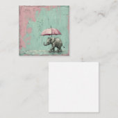 Regen of glans, Smiles sturen: Olifant paraplu's Notitiekaartje (Voorkant / Achterkant)