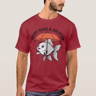 Regen of Zonneschijn - Vis met Paraplu Grappige T- T-shirt