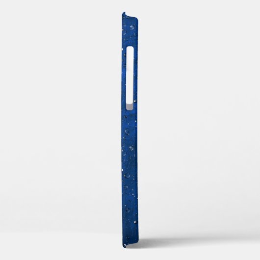 Regen op blauw leder Case-Mate iPhone case (Achterkant / Links)