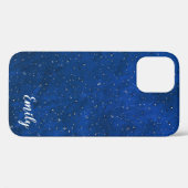 Regen op blauw leder Case-Mate iPhone case (Achterkant (horizontaal))