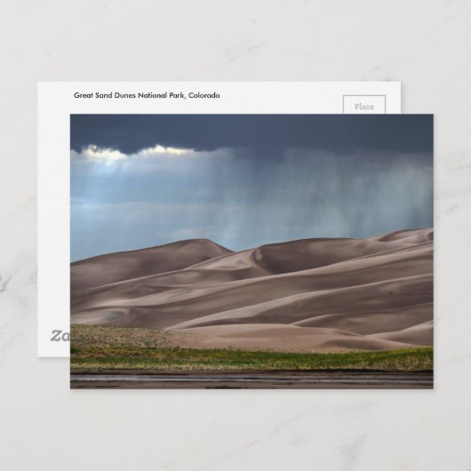 Regen op de Grote Sand Dunes Briefkaart (Voorkant / Achterkant)