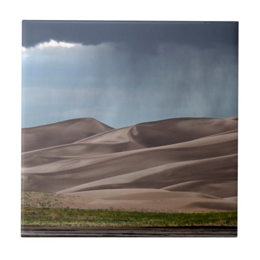 Regen op de Grote Sand Dunes Tegeltje (Voorkant)