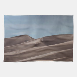 Regen op de Grote Sand Dunes Theedoek