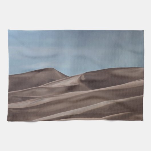 Regen op de Grote Sand Dunes Theedoek (Horizontaal)