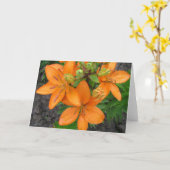 Regen op de Lillies Blank Note Kaart (Gele Bloem)
