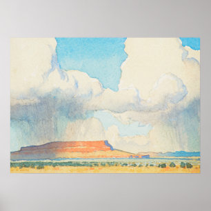 Regen op de Mesa, 1945 door Maynard Dixon Poster
