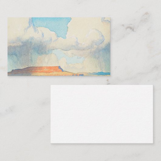 Regen op de Mesa, 1945 door Maynard Dixon Visitekaartje (Voorkant / Achterkant)