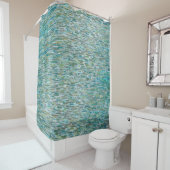 Regen op een meer van het kustgordijn douchegordijn (In situ)