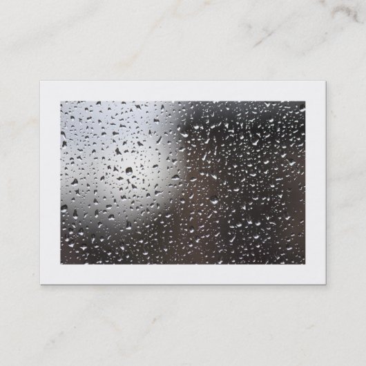 Regen op een raam (omzoomd) visitekaartje (Voorkant)