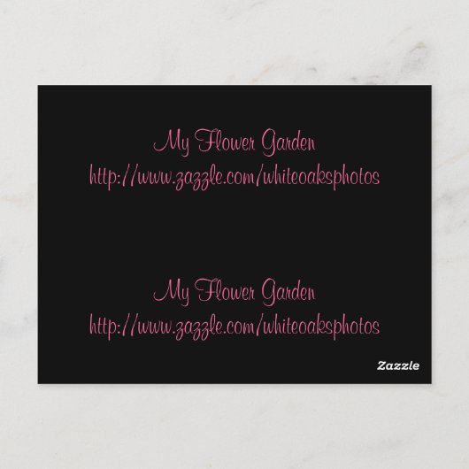 Regen op het Briefkaart Bladwijzer Geraniums (Achterkant)