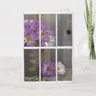 regen op het raam met verjaardagsbrieven kaart