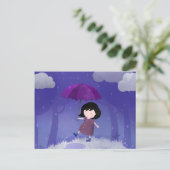 Regen op mijn paraplu - briefkaart (Staand voorkant)
