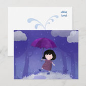 Regen op mijn paraplu - briefkaart (Voorkant / Achterkant)