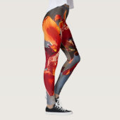 Regen op Oranje bloemen Persoonlijke naam Leggings (Rechts)