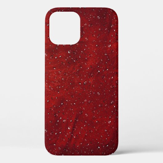 Regen op Rode Leer Case-Mate iPhone Case (Achterkant)