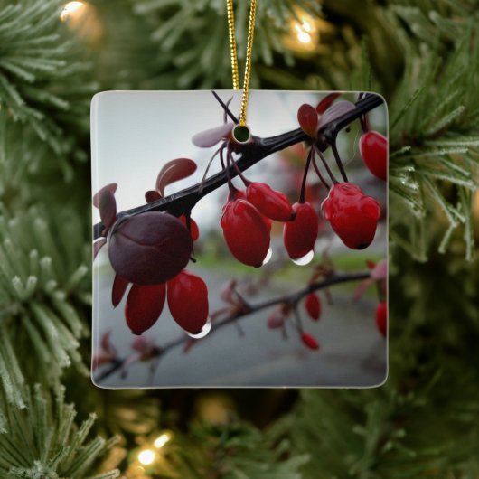 Regen op twig keramisch ornament (Boom)