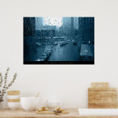 Regen op venster poster (Keuken)