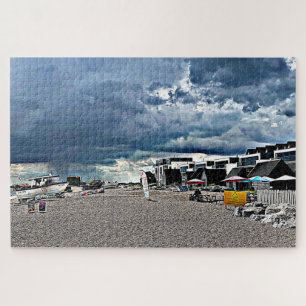 Regen over het strand van Hythe Fisherman Legpuzzel