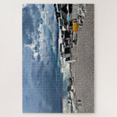 Regen over het strand van Hythe Fisherman Legpuzzel (Verticaal)