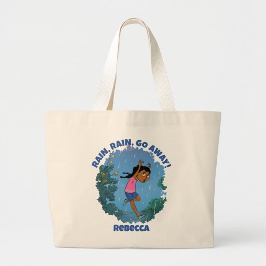 REGEN REGEN GA WEG Zwart Meisjes Afro Grote Tote Bag (Voorkant)