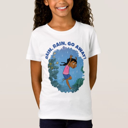 REGEN REGEN GA WEG Zwart Meisjes Afro T-shirt (Voorkant)