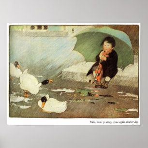 Regen, Regen wegrijden Nursery Rhyme Print