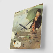 Regen, Regen wegrijden Nursery Rhyme Vierkante Klok (Hoek)