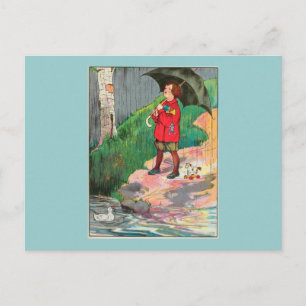 Regen, regenen, weggaan, weer een dag komen briefkaart