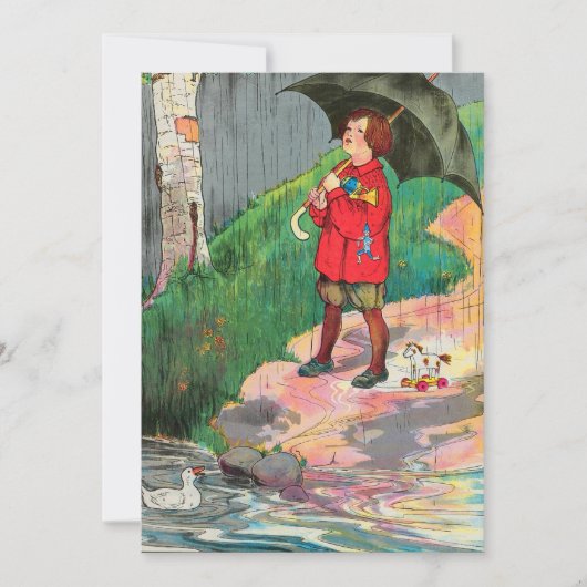 Regen, regenen, weggaan, weer een dag komen kaart (Voorkant)